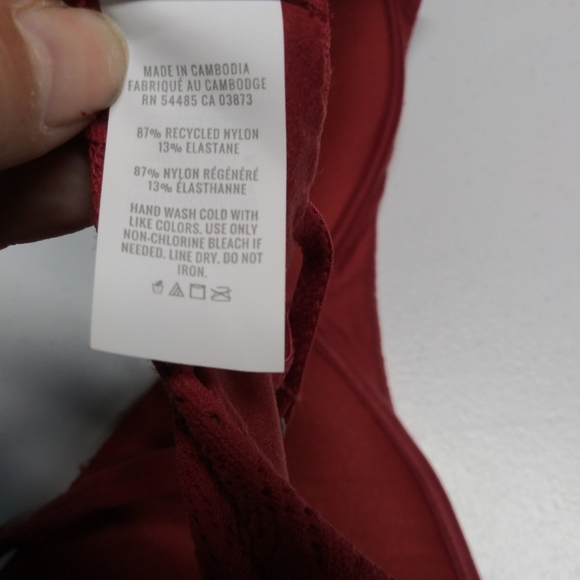 Aerie Sunnie Bloom Burgundy Lace Wireless Push Up Bra Size 36B - Picture 9 of 9